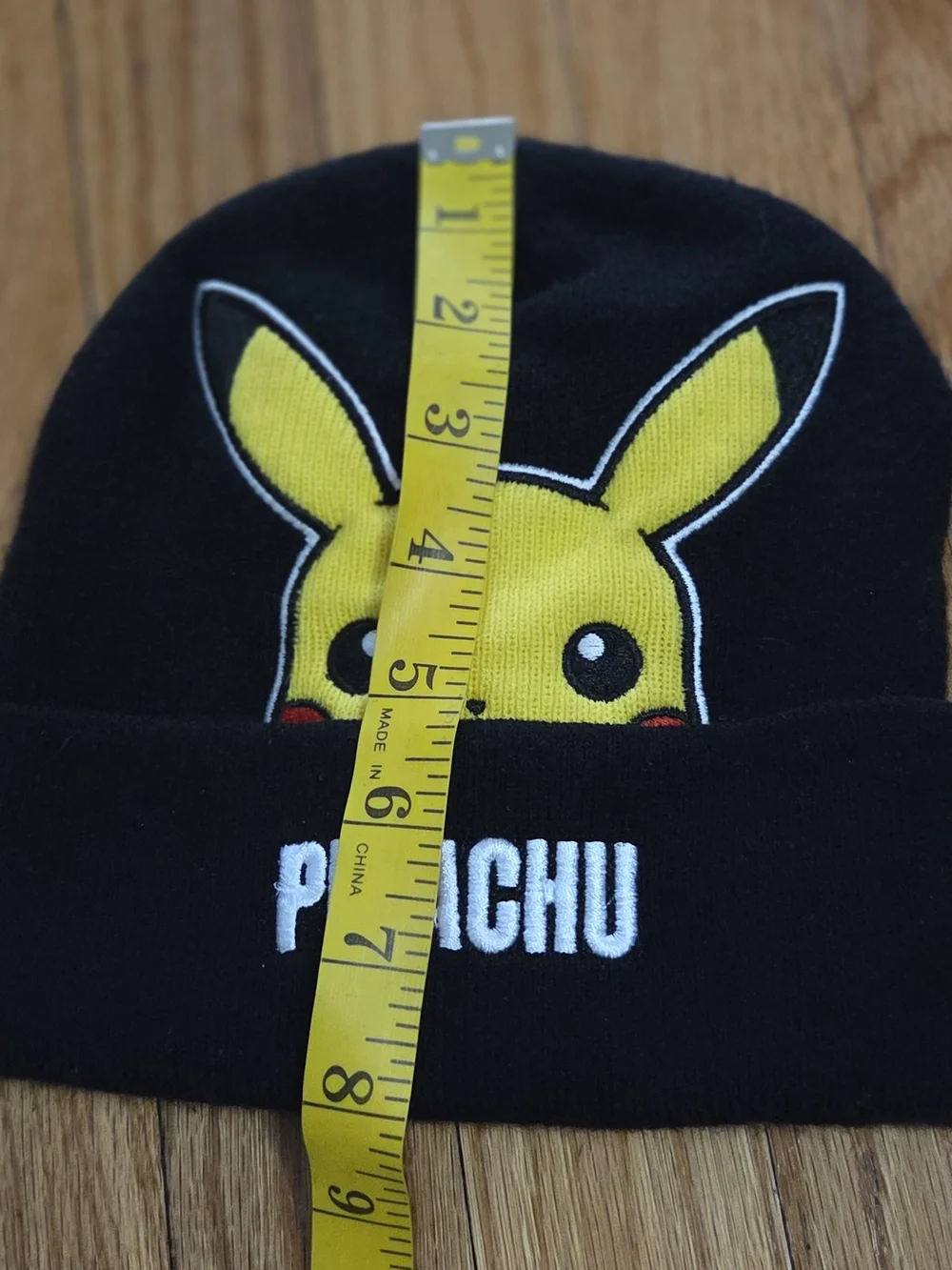 Pokemon Black and Yellow Pikachu Cuff Beanie EUC OS